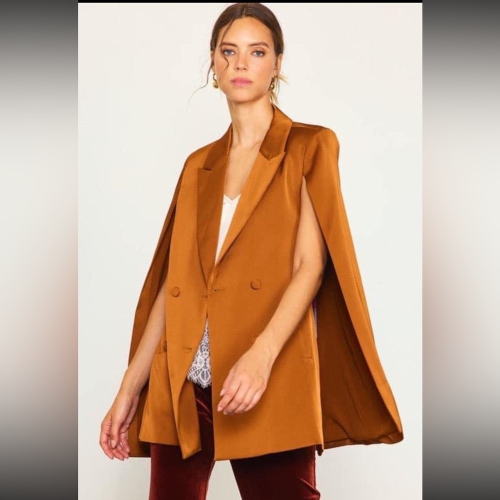 NWT Skies Are Blue Satin Cape Blazer